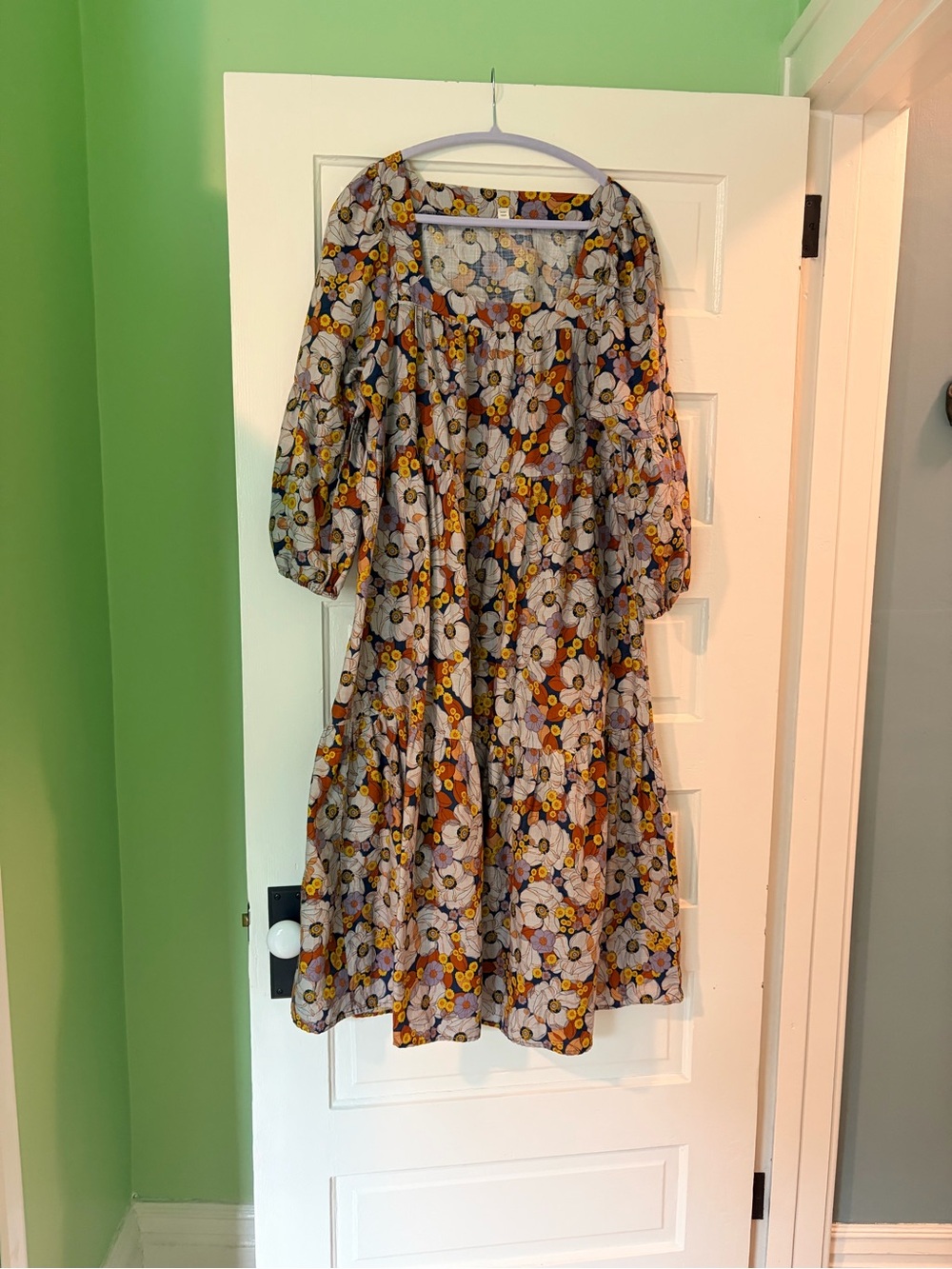 Vintage Floral Tiered Peasant Dress